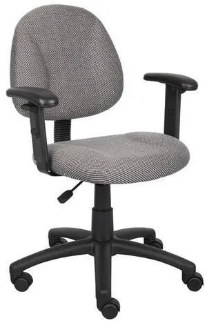 BOSS Grey Perfect Posture Deluxe Office Task Chair with Loop Arms (B316-GY)