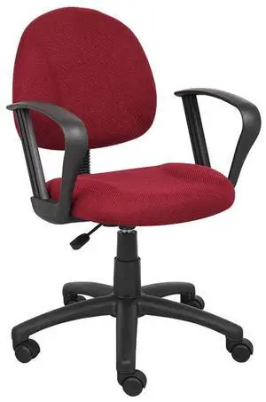 BOSS Office Product Perfect Posture Deluxe Office Task Chair with Loop Arms, Burgundy (B317-BY)