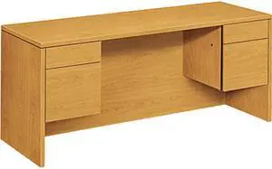 HON 10565CC 10500 Series Kneespace Credenza with 3/4-Height Pedestals, 60w x 24d, Harvest
