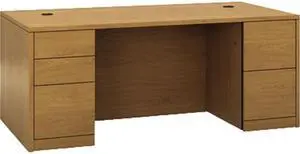 HON 105890CC 10500 Series Double Pedestal Desk, Full-Height Pedestals, Harvest