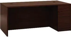 HON 105895RNN 10500 "L" Workstation Single Ped Desk, Right Full-Height Ped, Mahogany