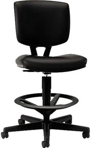 HON H5705.SB11.T Volt Series Adjustable Task Stool, Black Leather