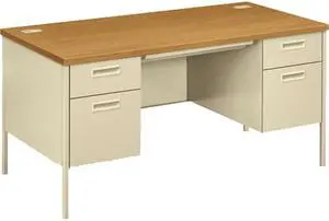 HON P3262CL Metro Classic Double Pedestal Desk, 60w x 30d x 29-1/2h, Harvest/Putty