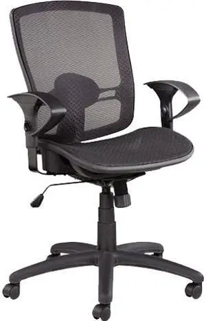 Alera ALEET4218 Etros Series Mesh Mid-Back Synchro Tilt Chair, Mesh Back/Seat, Black