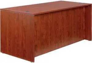 65" x 29 1/2" Valencia Series Straight Front Desk Shell - Medium Cherry