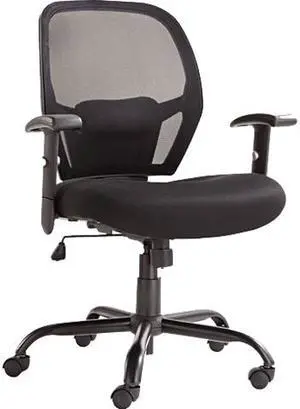 Alera ALEMX4517 Alera Merix Series Mesh Big/Tall Mid-Back Swivel/Tilt Chair, Black