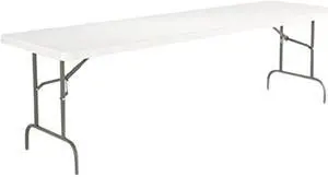 Alera ALE65601 Resin Rectangular Folding Table, 96w x 30d x 29h, Platinum