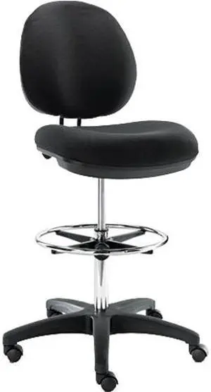 Alera Interval Series Swivel Task Stool, Pvc-Free Faux Leather, Black