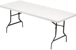 Alera ALE65600 Resin Rectangular Folding Table, Square Edge, 72w x 30d x 29h, Platinum