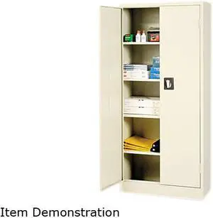 Alera ALE86630 (ALECM6615PY) Space Saver 66" High Storage Cabinet, 4 adjustable Shelves, 30w x 15d x 66h, Putty Alera ALE86630 (ALECM6615PY) Space Saver 66" High Storage Cabinet, 4 adjustable Shelves, 30w x 15d x 66h, Putty