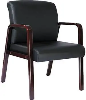Alera Reception Lounge Series RL4319M (ALERL4319M)Guest Chair, Mahogany/Black Leather