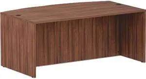 Alera VA227236WA Valencia Series Bow Front Desk Shell, Modern Walnut