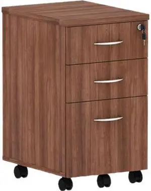 Alera VA572816WA Valencia Series Mobile Box / Box / File Pedestal, Modern Walnut