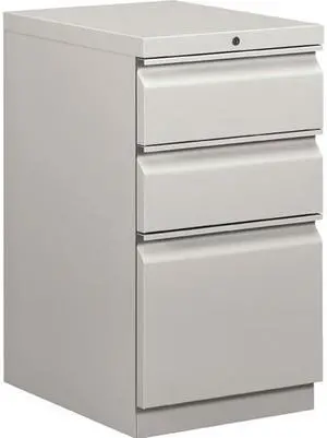 Alera ALEPBBBFLG Three-Drawer Pedestal File with Full-Length Pull, 27.75" x 14.96" x 19.29", Light Gray