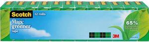 812-12P Magic Greener Tape, 1" Core, 0.75" x 75 ft, Clear, 12/Pack