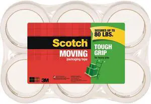 3M 3500-6-ESF Tough Grip Moving Packaging Tape, 6 Roll/Pack