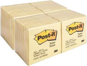 3M 654YWBD Notes Post-it 3 x 3 inch, 12 PK