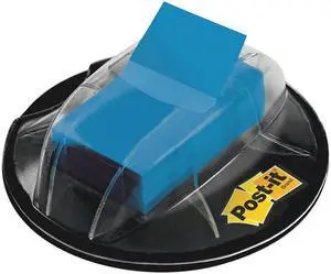 3M 680HVBE Post-it Flags in a Desk Grip Dispenser