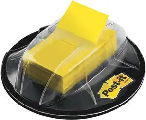680HVYW Post-it Flags in a Desk Grip Dispenser
