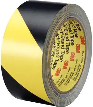 3M 70006279361 766 Hazard Warning Tape, Black/Yellow