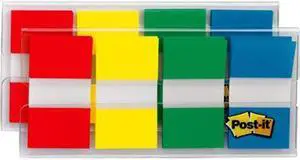 Post-it 680-RYGB2 Flags, Primary Colors, .94 in. Wide, 80/On-the-Go Dispenser, 2 Disp/Pack