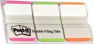Post-it 686L-PGO Tabs, 1 inch Lined, Pink, Green, Orange, 22/Color, 66 Tabs/Dispenser