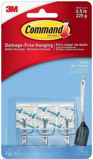 Command 17067CLR-ES Clear Small Wire Hooks