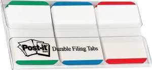 Post-it 686L-GBR Tabs, 1 inch Lined, Green, Blue, Red, 22/Color, 66 Tabs/Dispenser