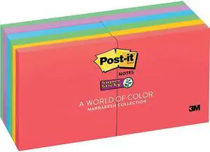 Post-it 654-12SSAN Super Sticky Notes, 3 in x 3 in, Marrakesh Collection, 12 Pads/Pack
