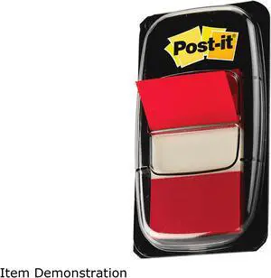 Post-it 680-RD12 Flags Value Pack, Red, 1 in Wide, 50/Dispenser, 12 Dispensers/Pack