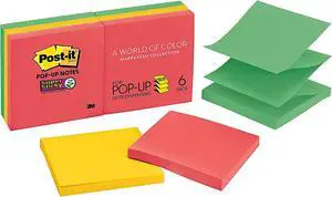 Post-it R330-6SSAN Super Sticky Pop-up Notes, 3 in x 3 in, Marrakesh Collection, 6 Pads/Pack, 90 Sheets/Pad