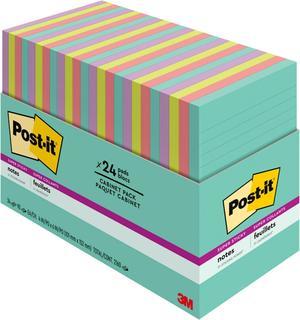 3M 66024SSMIACP Super Sticky 4" x 6" List Notes, Rectangle, 45 Sheets per Pad, Multicolor, Sticky, 24 / Pack