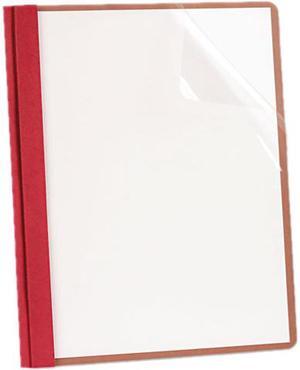 Oxford ESS57871 Recycled Clear Front Report Covers, Letter Size, Red, 25/Box, 1 Box