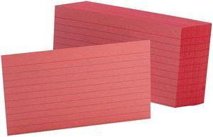 Oxford 7321 CHE Ruled Index Cards, 3" x 5", Cherry, 100/Pack