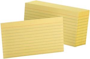 Oxford 7321 CAN Ruled Index Cards, 3" x 5", Canary, 100/Pack