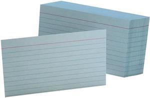 Oxford 7321 BLU Ruled Index Cards, 3" x 5", Blue, 100/Pack