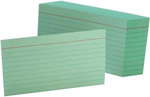 Oxford 7321 GRE Ruled Index Cards, 3" x 5", Green, 100/Pack
