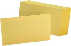 Oxford 7320 CAN Unruled Index Cards, 3" x 5", Canary, 100/Pack