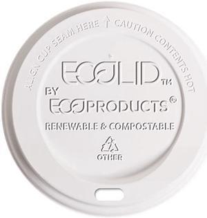 Eco-Products EP-ECOLID-W EcoLid Renewable PLA Lids for 10, 12, 16, 20 Hot Cup - 800/Case