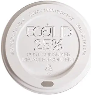 Eco-Products EP-HL16-WR EcoLid 25% Post-Consumer Recycled Content Lid for 10-20oz Hot Cup - 1000/Carton