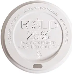 Eco-Products EP-HL8-WR 8 oz EcoLid 25% Post-Consumer Recycled Content Hot Cup Lid - 1000/Carton