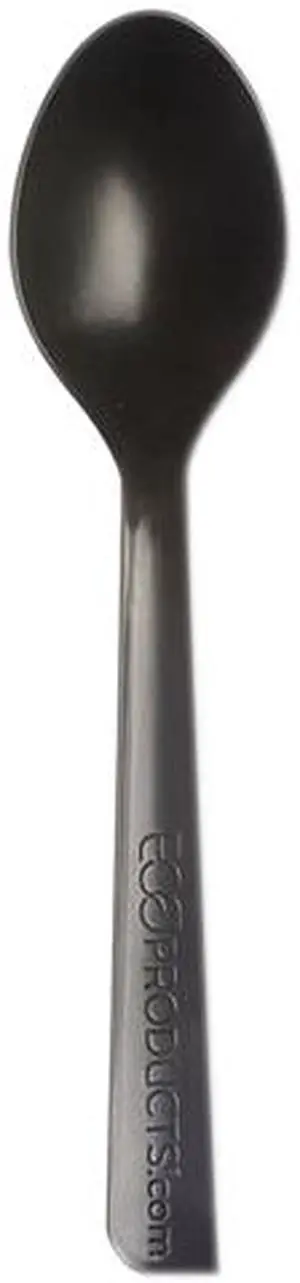 Eco-Products EP-S113 6" Post-Consumer Recycled Polystyrene Spoons - Black - 1000/Pack