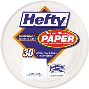 Hefty RFP D77300PK Super Strong Paper Dinnerware, 6 3/4" Plate, Bagasse, 30/Pack