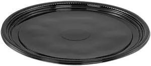 WNA Caterline Casuals 12" Black Round Catering Tray WNA A512PBL - 25/Case
