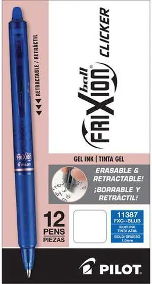 Pilot Corporation PIL11387 FriXion Clicker Erasable Retractable Gel Pen, 1 mm, Blue Ink/Barrel, Dozen