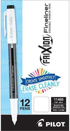 Pilot Corporation PIL11485 FriXion Erasable Stick Marker Pen, 0.6 mm, Black Ink/Barrel, Dozen