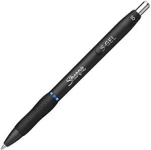 Sharpie 2096187 S-Gel Retractable Gel Pen, Bold 1 mm, Blue Ink, Black Barrel, Dozen