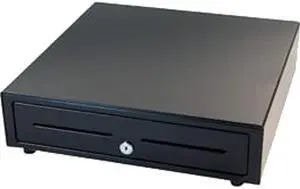 APG Vasario Series Standard Duty Cash Drawer, 16” x 16”, Dual Media Slots, Multipro 24V, Adjustable 5X8 Till, Painted Front, Black, Requires Cable - VB320-BL1616-B10