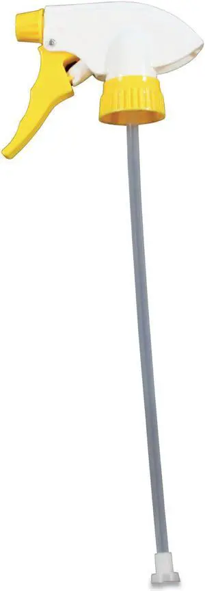 IMPACT 60192491 Chemical Resistant Trigger Sprayers, 9.88" Tube, Fits 32 oz Bottles, Yellow/White