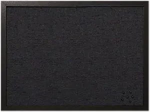 Bi-Silque FB0471168 MasterVision Designer Fabric Bulletin Board, 24X18, Black Fabric/Black Frame